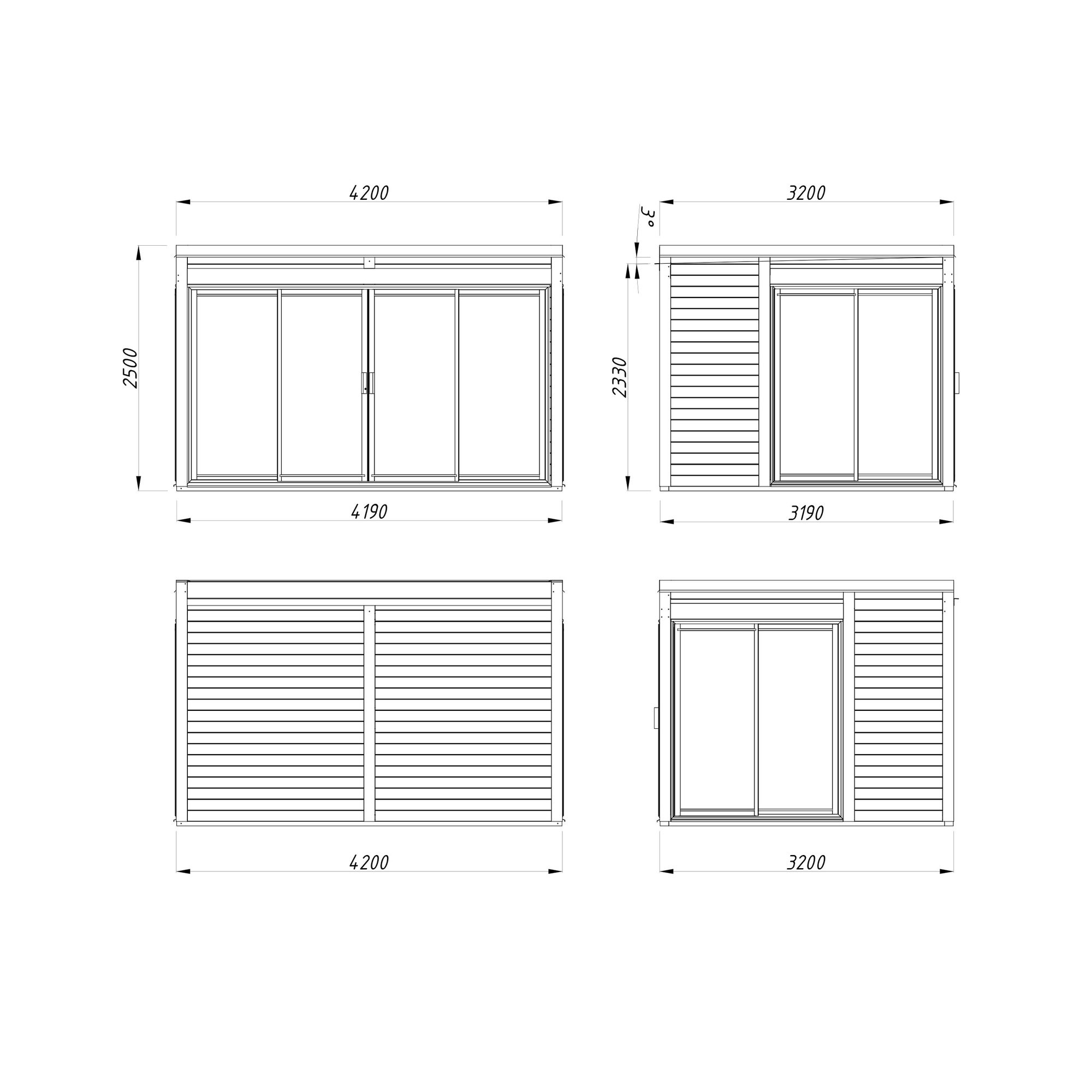 Stuga Palmako Serena 13,4 m² Set 2 Slide Plus (inv. 12,6 m²)