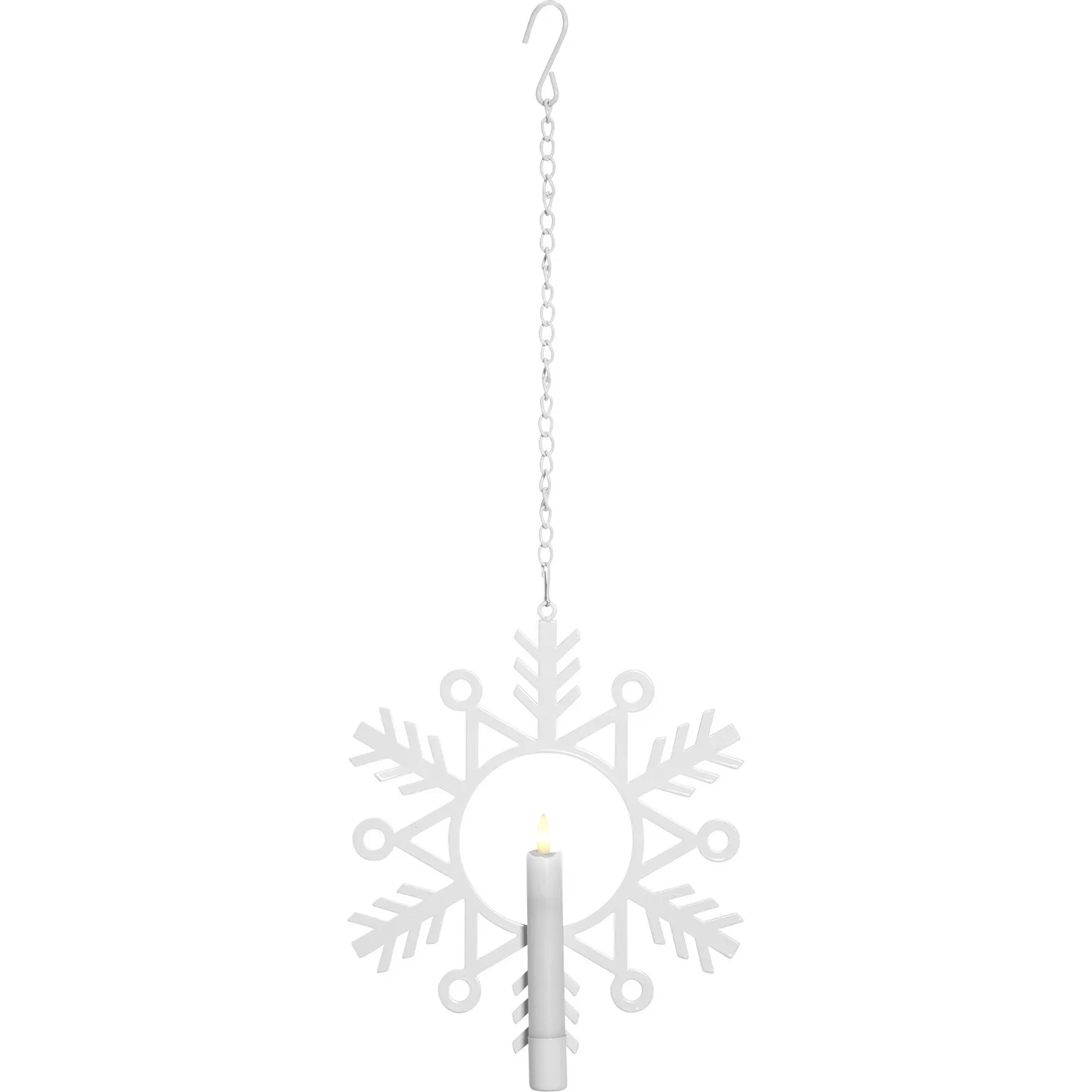 Inomhusdekoration Star Trading Hanging Snowflake med Flamme