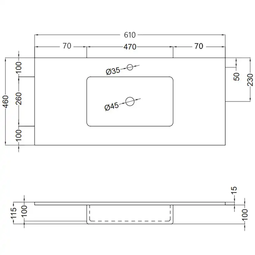 Tvättställ Tenfors Alpin Solid Surface
