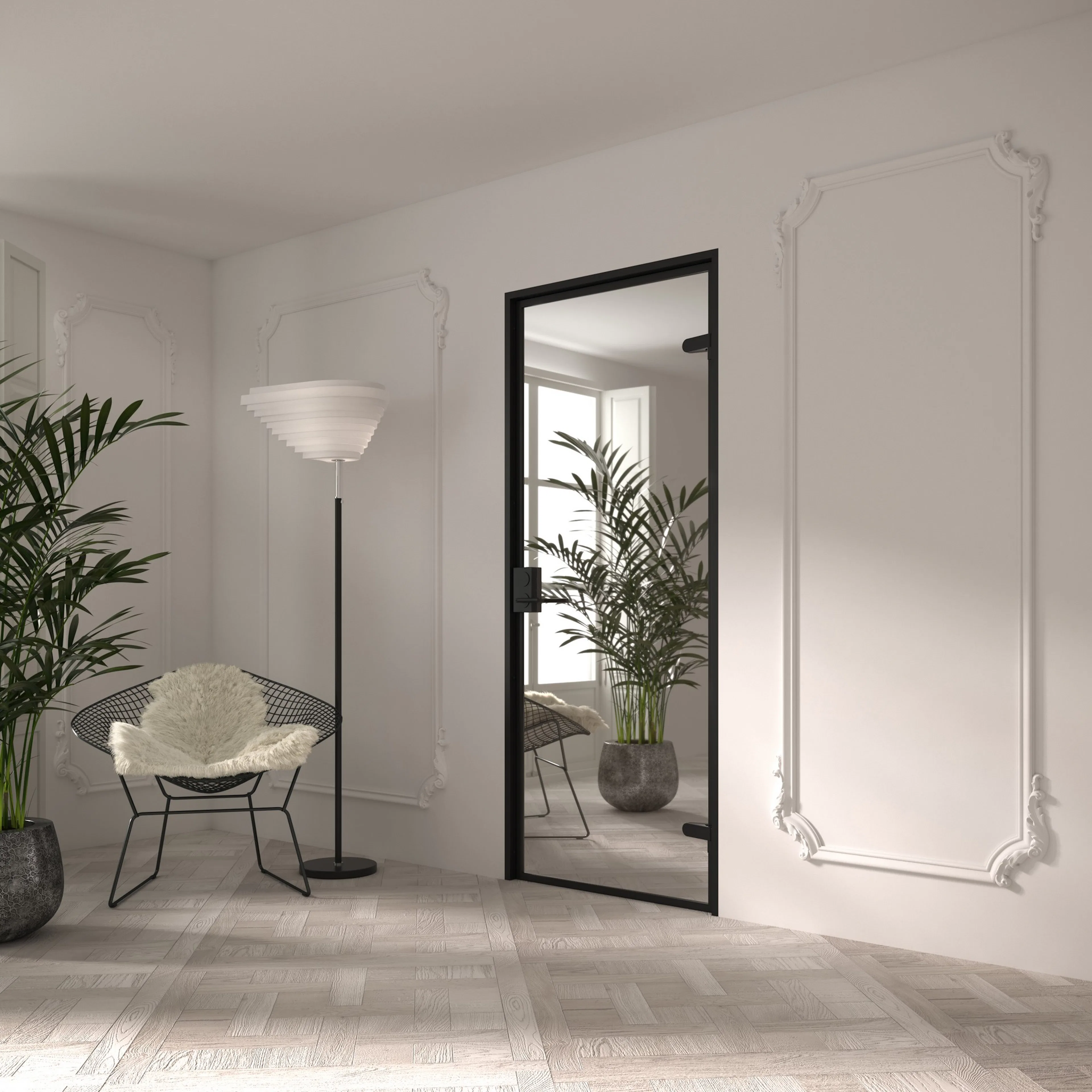 Celine M02 New York, Innerdörr i glas HxB: 2000x700 mm, Spegelglas