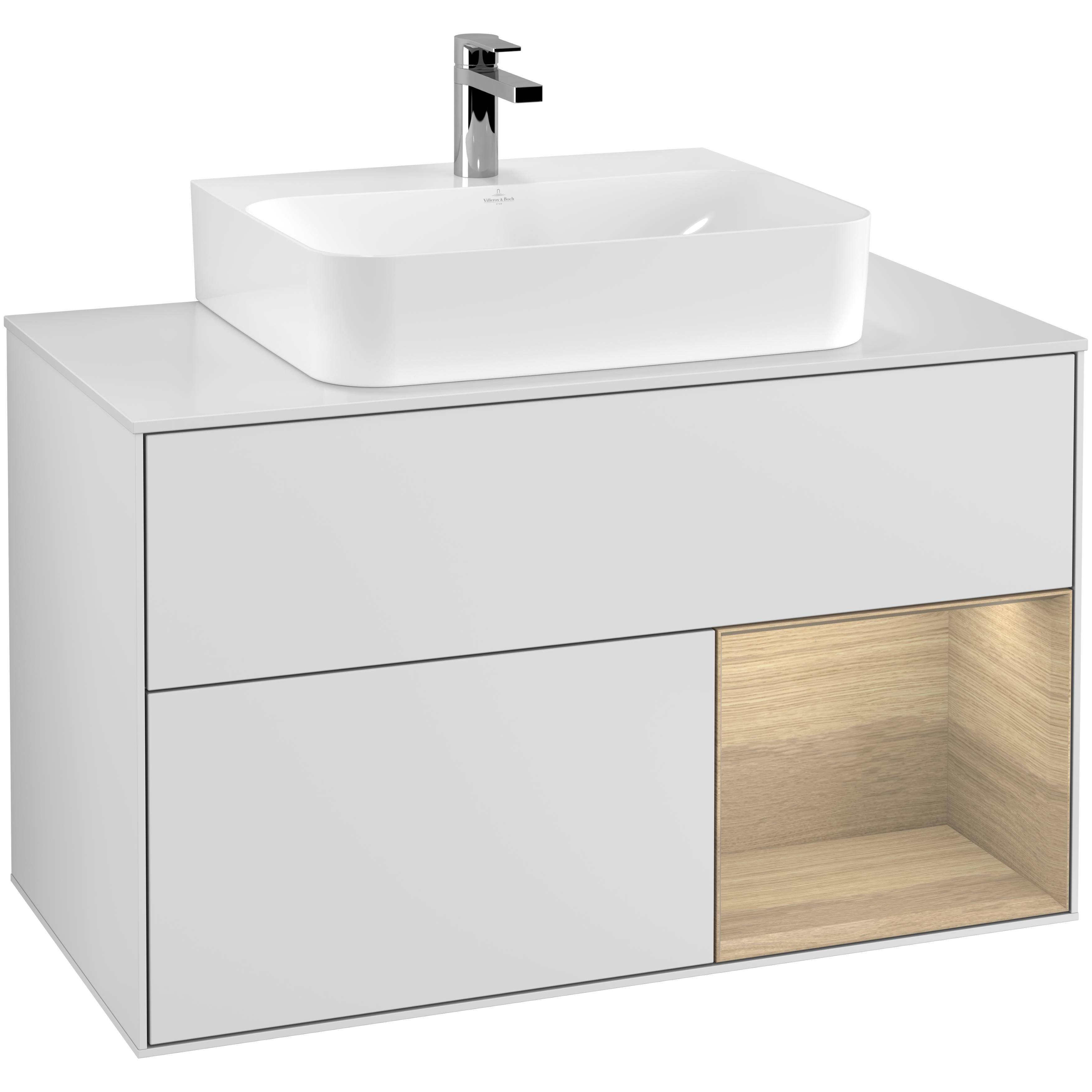 Tvättställsskåp Villeroy & Boch Finion med 2 Lådor Hylla och Bänkskiva för Centrerat Tvättställ