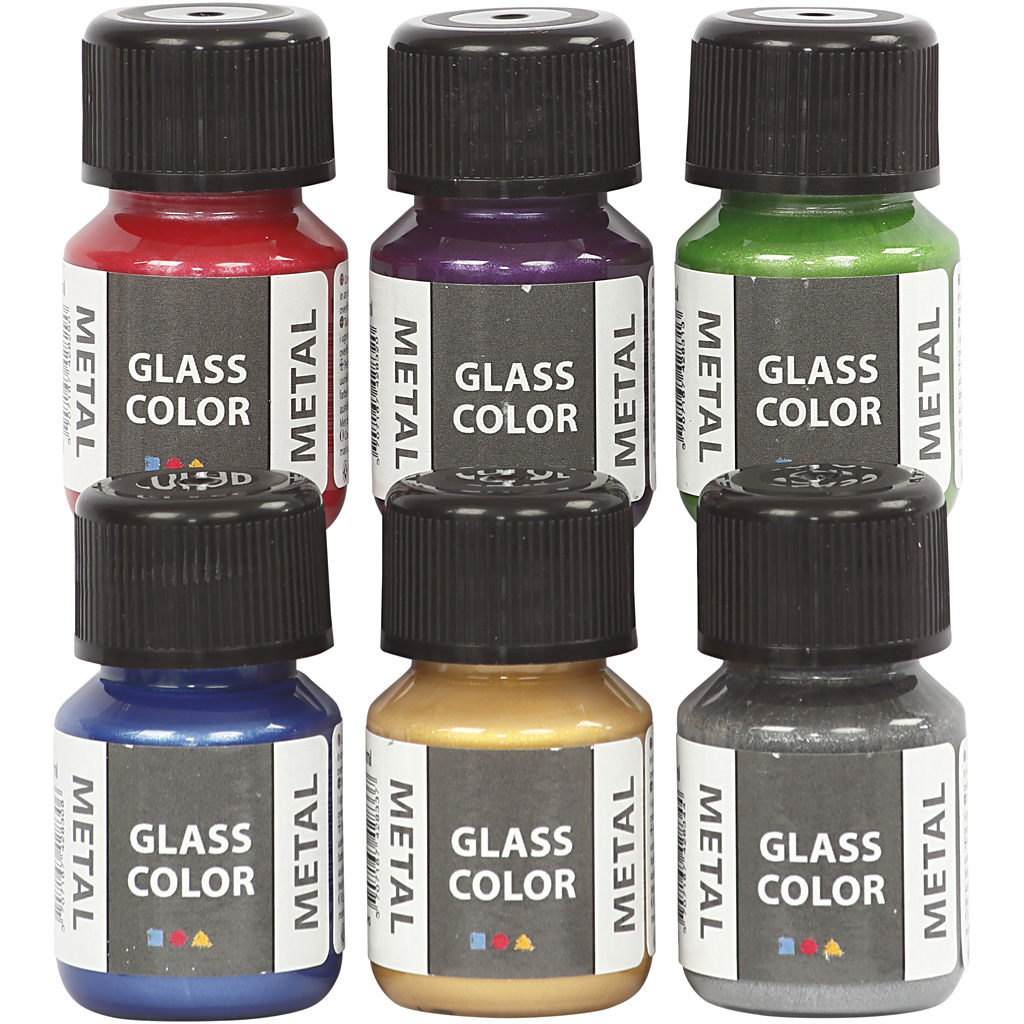 Glasfärg Creativ Company Metall 6x30 ml/1 Förp