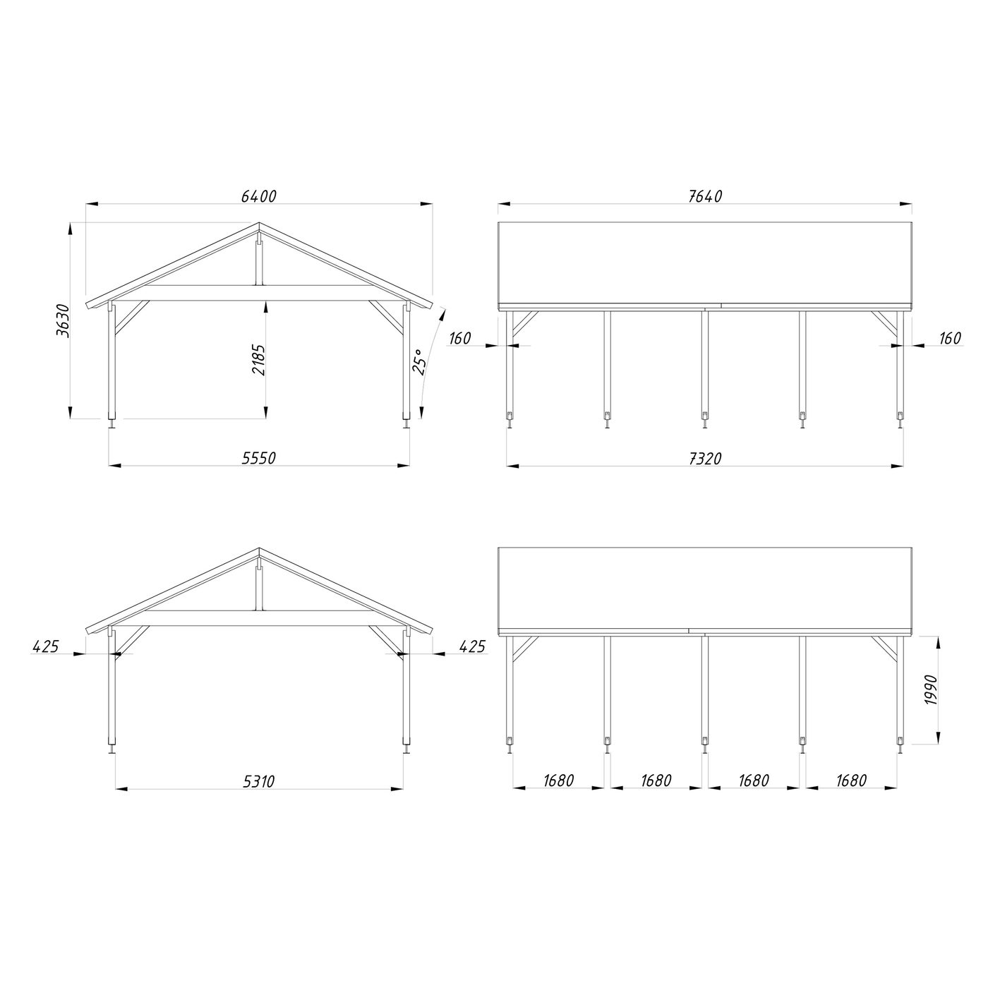 Carport Palmako Robert 40,6 m2
