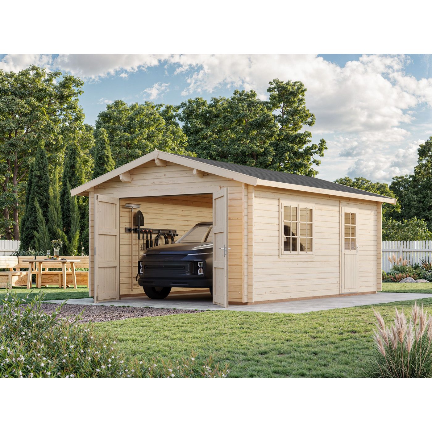 Garage Roger 19,0 m2 med dörr Obehandlad
