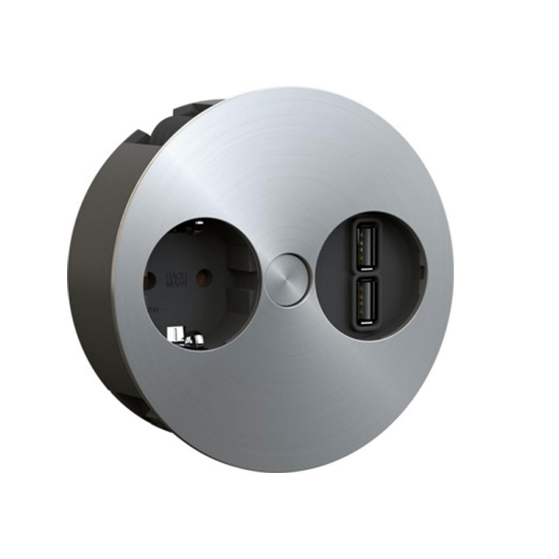 Vägguttag Beslag Design Twist 230V + 2xUSB