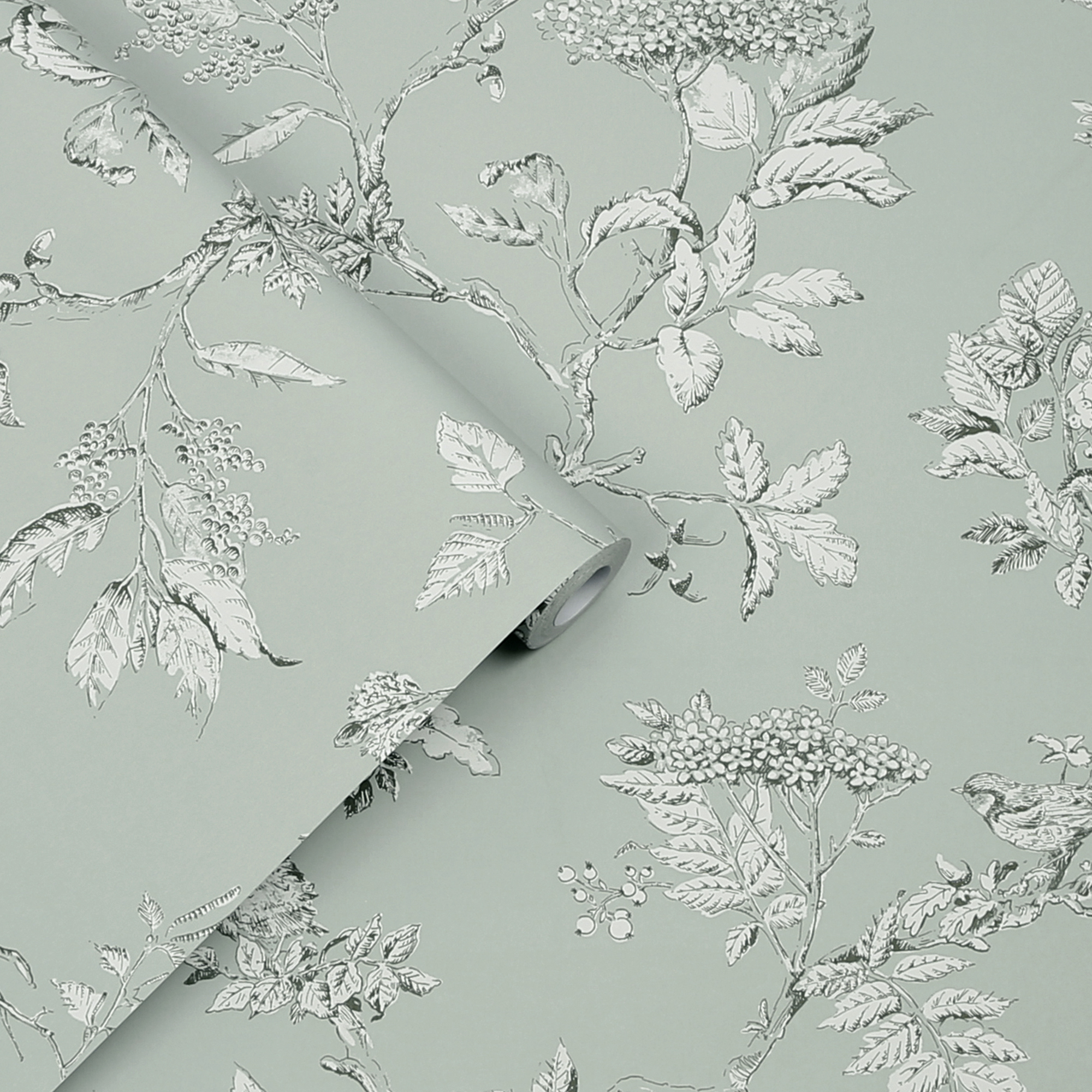 Tapet Laura Ashley Elderwood Enteneier Blå