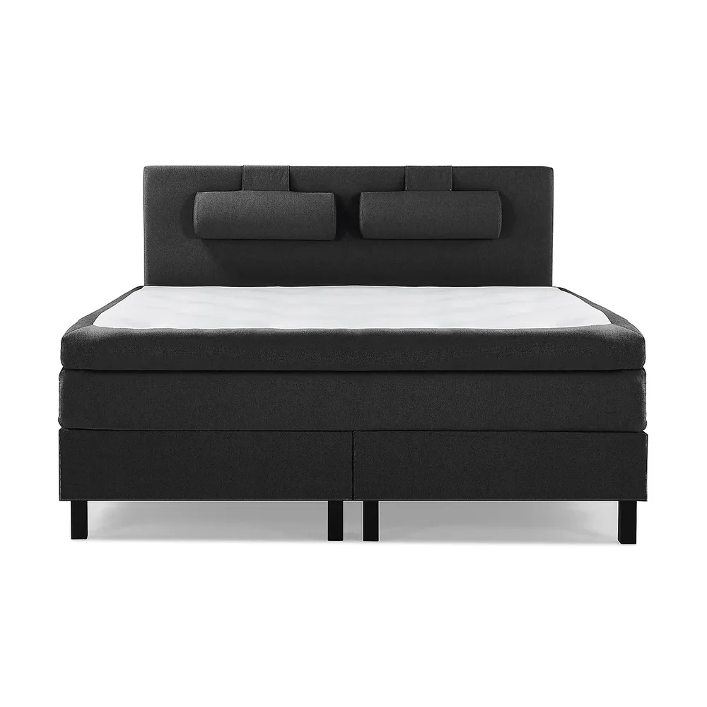 Lucky Komplett Sängpaket 180x200 Polyeter Slät Svart, Lucky Stor Nackkudde, Fast Polyeter