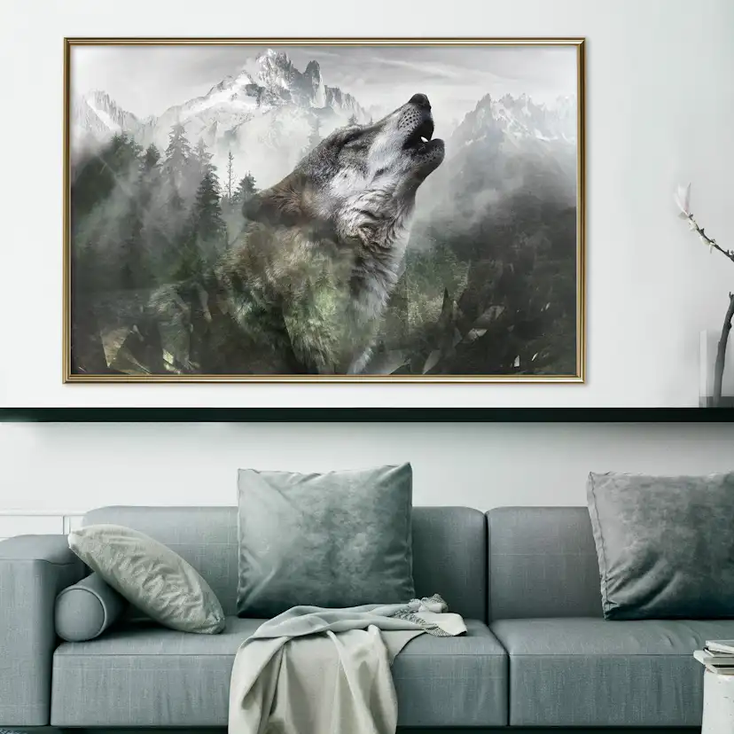 Poster Artgeist Affisch Howling Wolf
