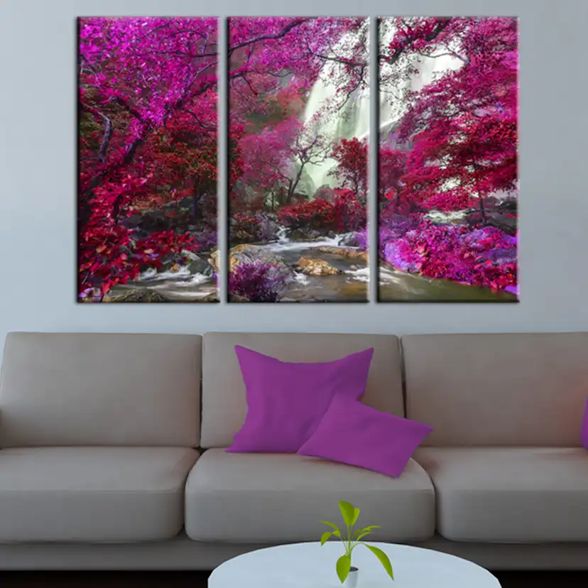 Tavla Arkiio Beautiful Waterfall Pink Forest