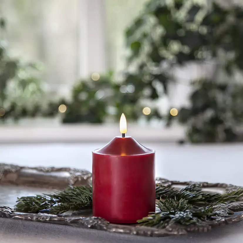 LED-Blockljus Star Trading Flamme Röd