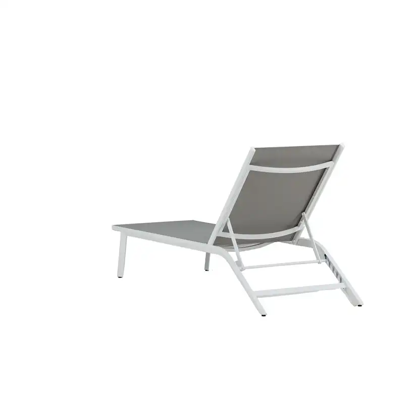 Ramos Sun Lounge, White, Grey, Aluminium, Textilene Vit
