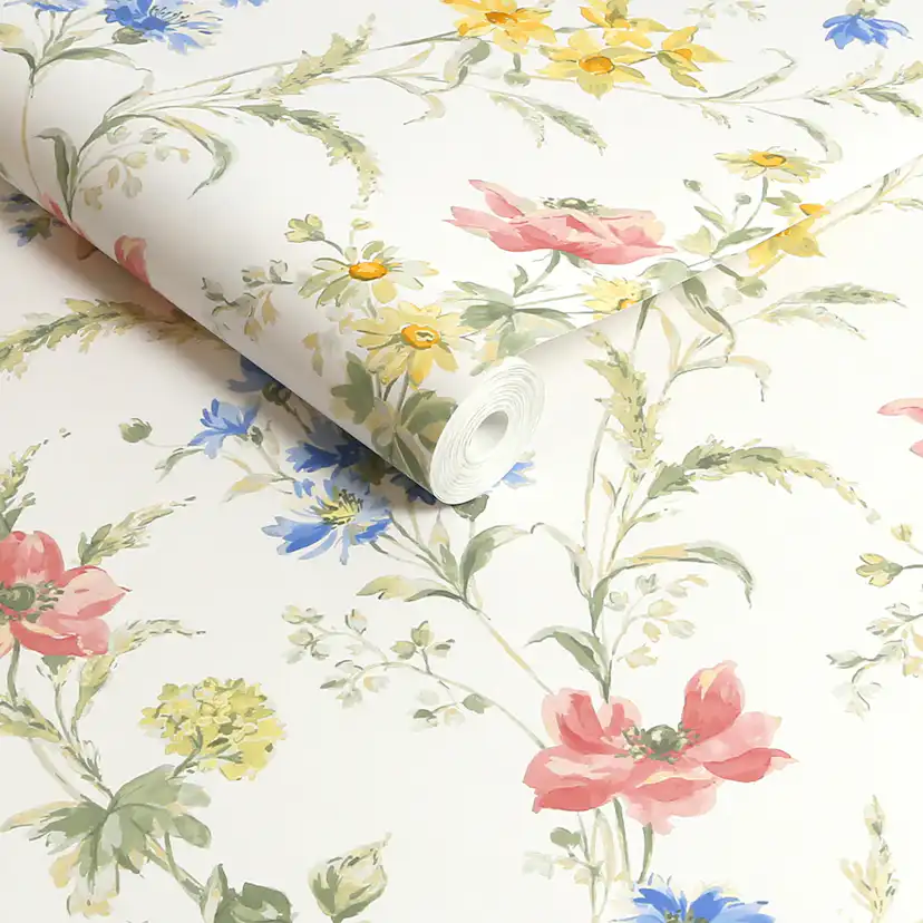 Tapet Laura Ashley Poppy Meadow Mångfärgad
