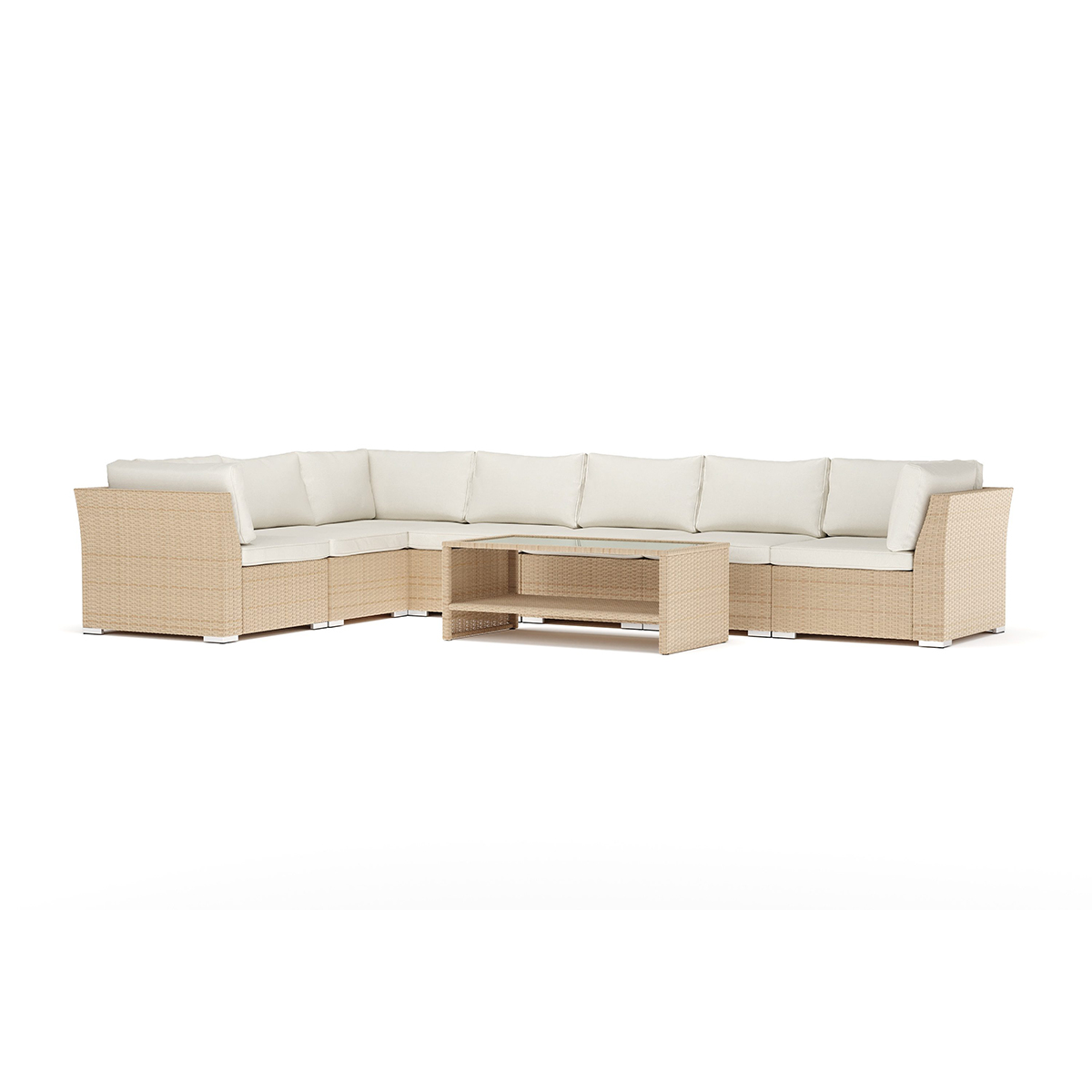 Loungesoffa Comfort Garden Wisconsin utomhus L-soffa 7-sits vändbar