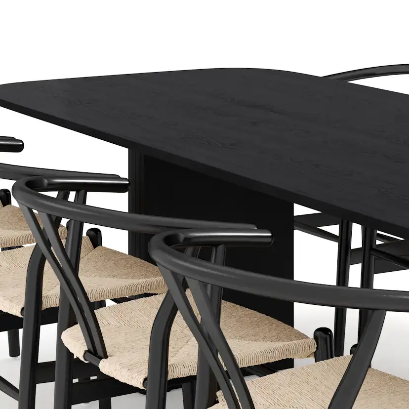 Matgrupp Bark Kopparbo Rektangulärt Matbord 240 cm med 8 Dastoori Matstol