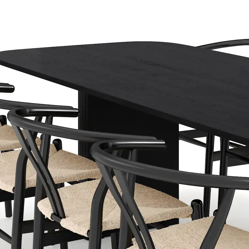 Matgrupp Bark Kopparbo Rektangulärt Matbord 240 cm med 8 Dastoori Matstol