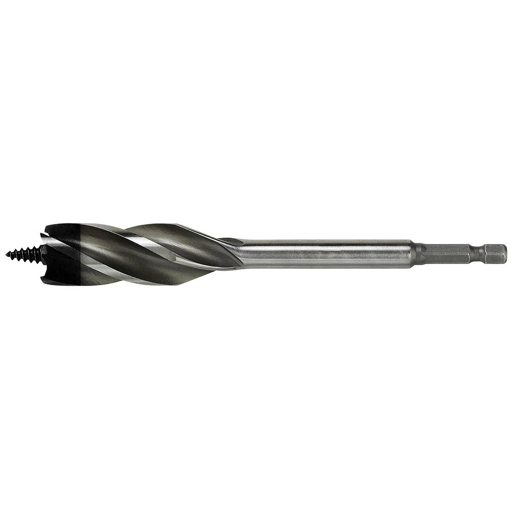 Träspiralborr Luna Tools HSS med fyra sidoskär - 1/4"-sexkantsfäste