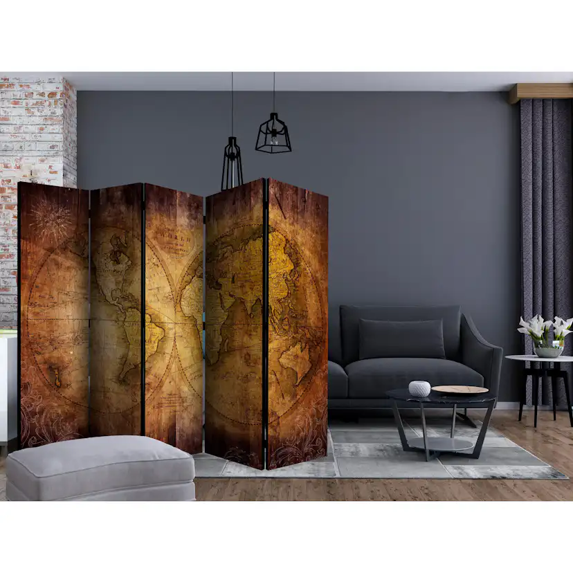 Rumsavdelare Skärmvägg Arkiio World on Old Map II 225x172 cm