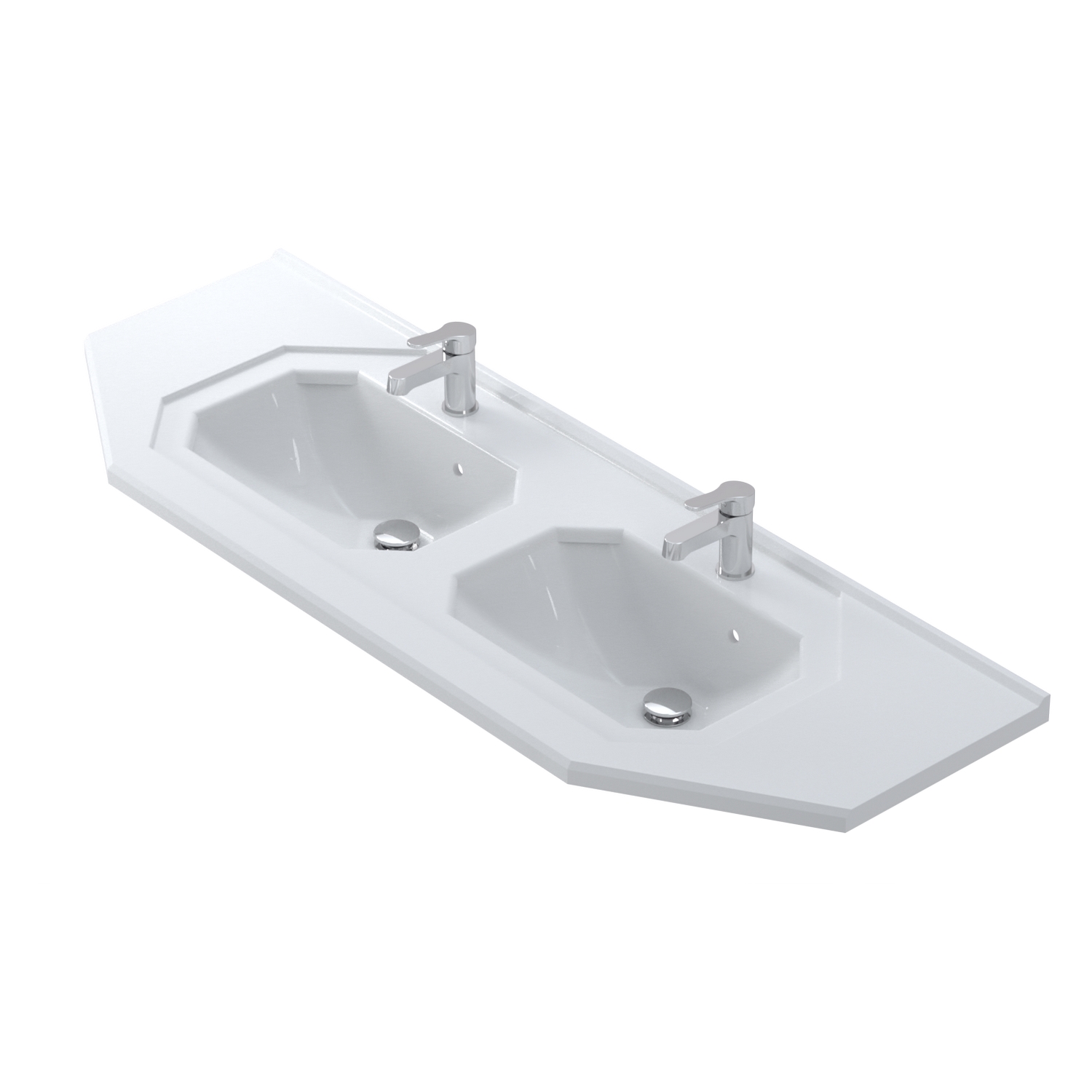 Tvättställ Björbo Badrum Valhall 1500 Dubbel Mineralkomposit