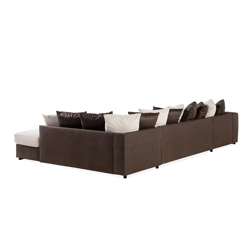 Cuba U-Soffa Divan Vänster inkl Kuvertkuddar Beige/Brun, Väntser