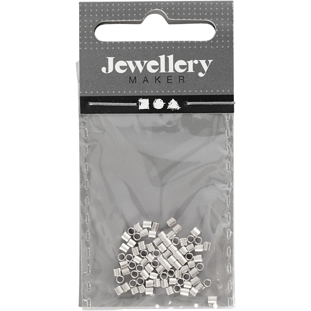 Avslutningshylsa Creativ Company Försilvrad Stl 2x2 mm HålStl 14 mm 80 st/1 Förp