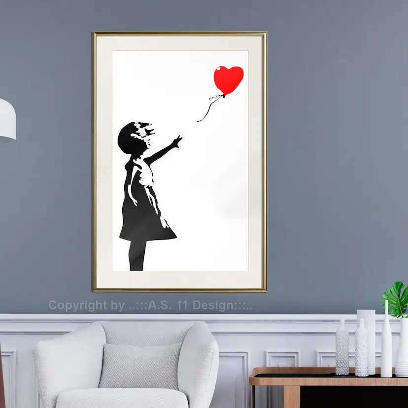 Poster Artgeist Affisch Little Girl with a Balloon