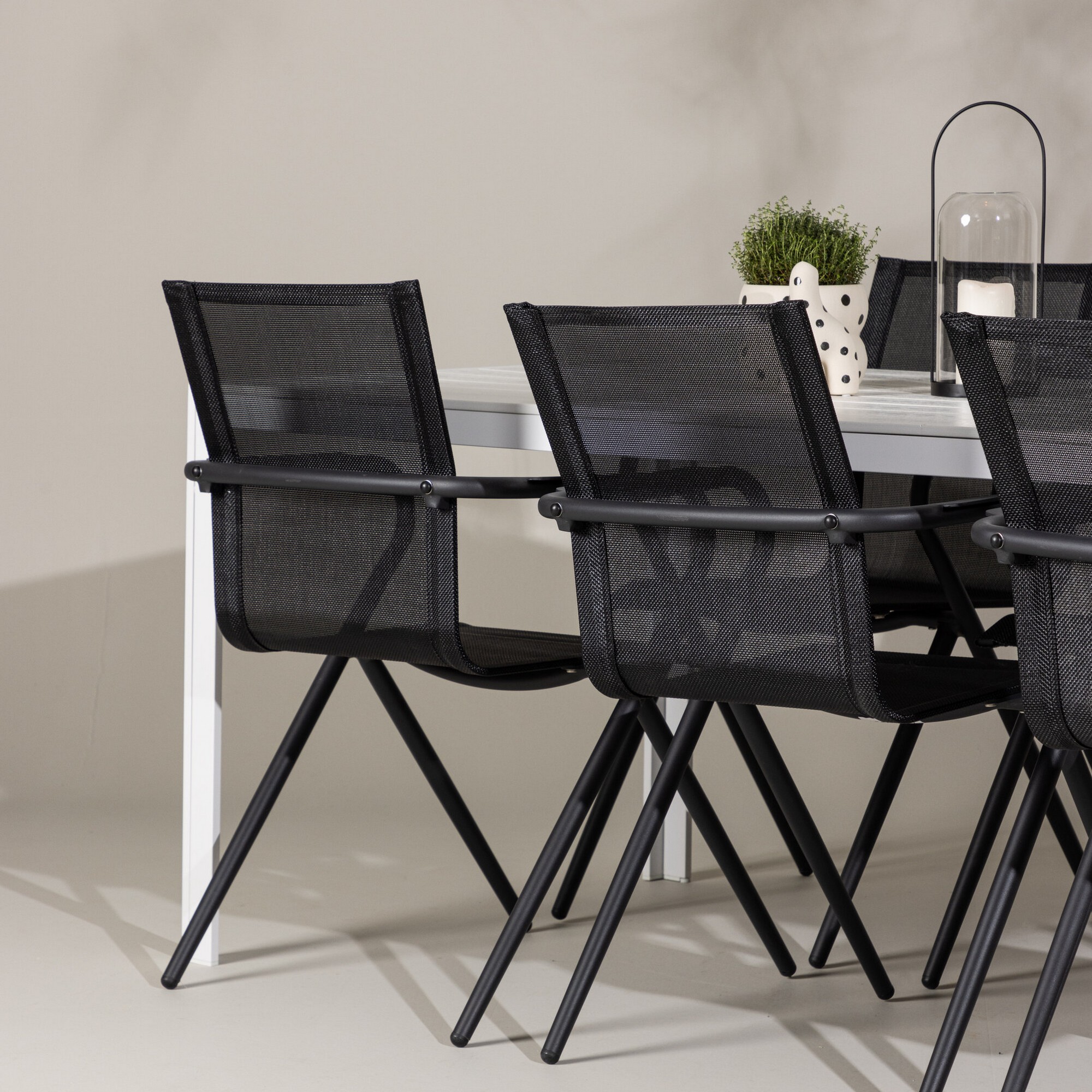 Break Dining Table  - White / White Aintwood +Alina Dining C Trädgårdsgrupp Venture Home Break med 6 Alina Stolar