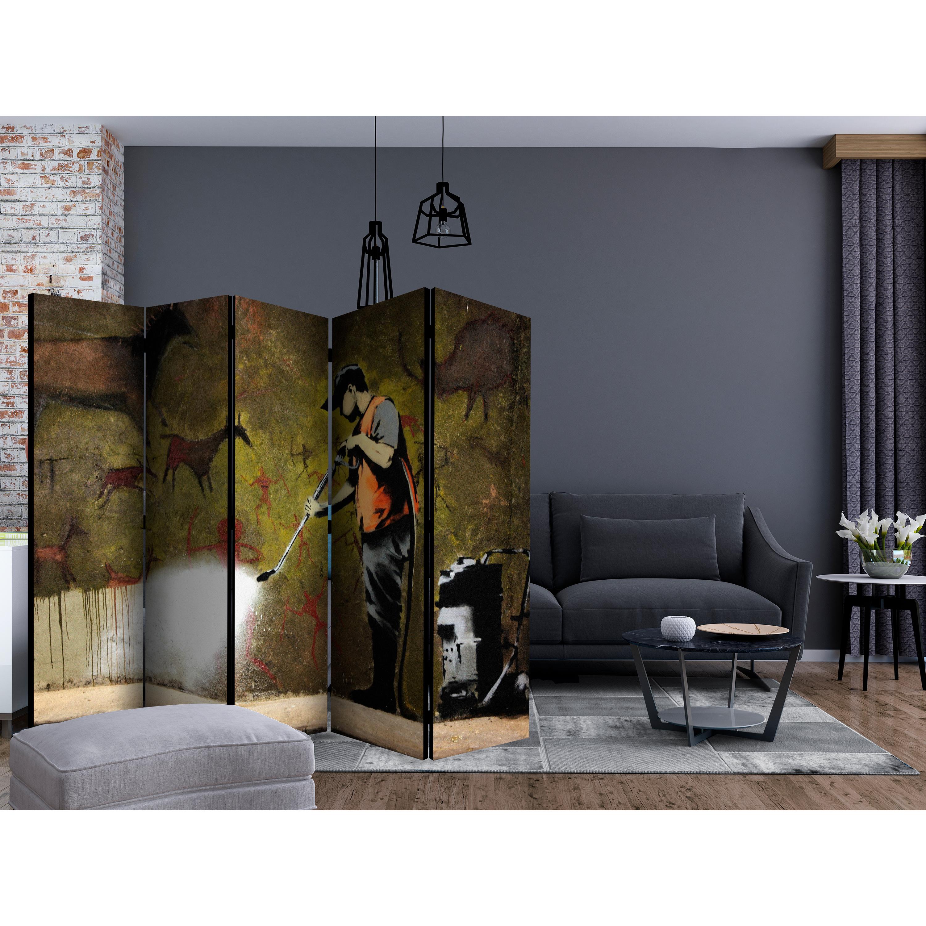 Rumsavdelare Skärmvägg Arkiio Banksy Cave Painting II 225x172 cm