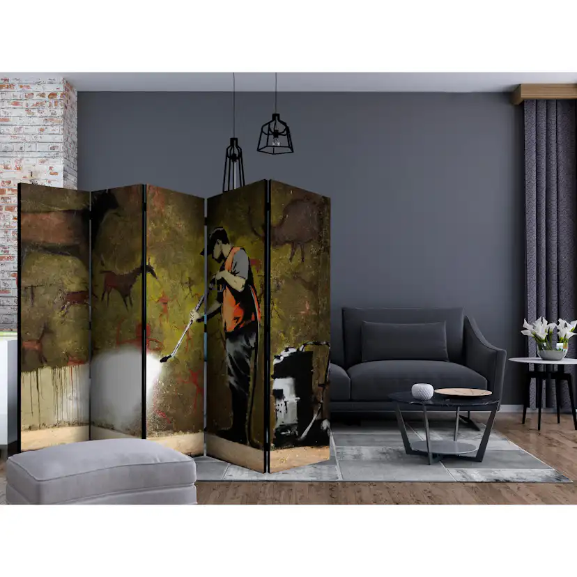 Rumsavdelare Skärmvägg Arkiio Banksy Cave Painting II 225x172 cm