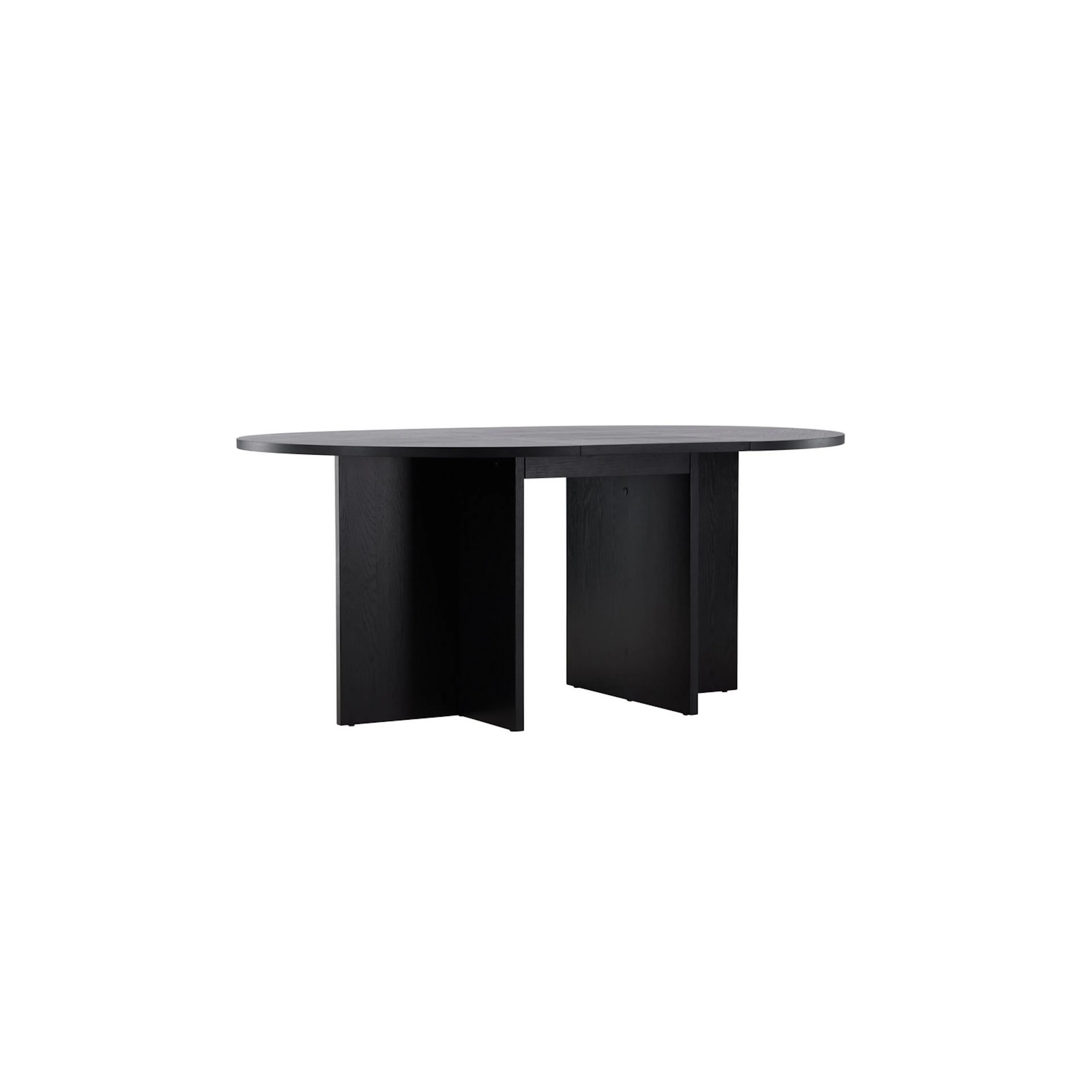 Strada Dining Table 120/170 x120x74 cm - Black / Oak Veneer Svart