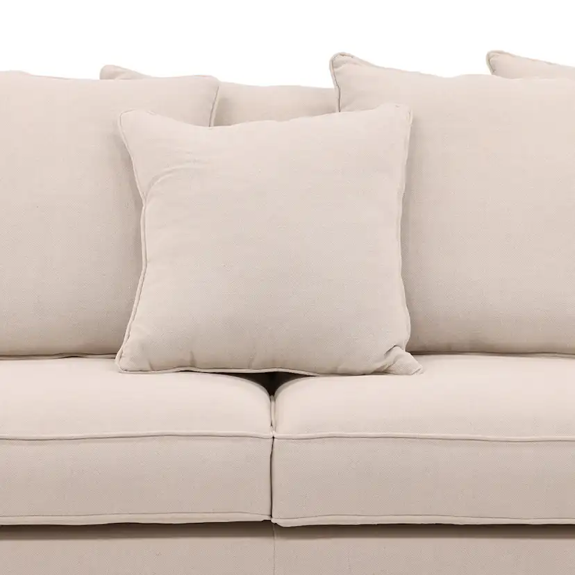 Soffa Vind Segelskären Beige 3-Sits med Tallben & Linnekuddar