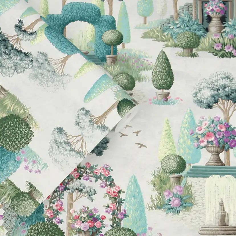 Tapet Laura Ashley Naunton Folly Fern Grön 122746