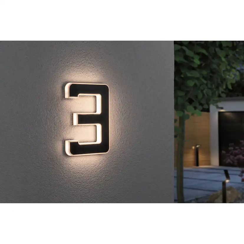 Fasadbelysning Solcell LED Paulmann Husnummer 0-9 med belysning inkl. utbytbart batteri IP44