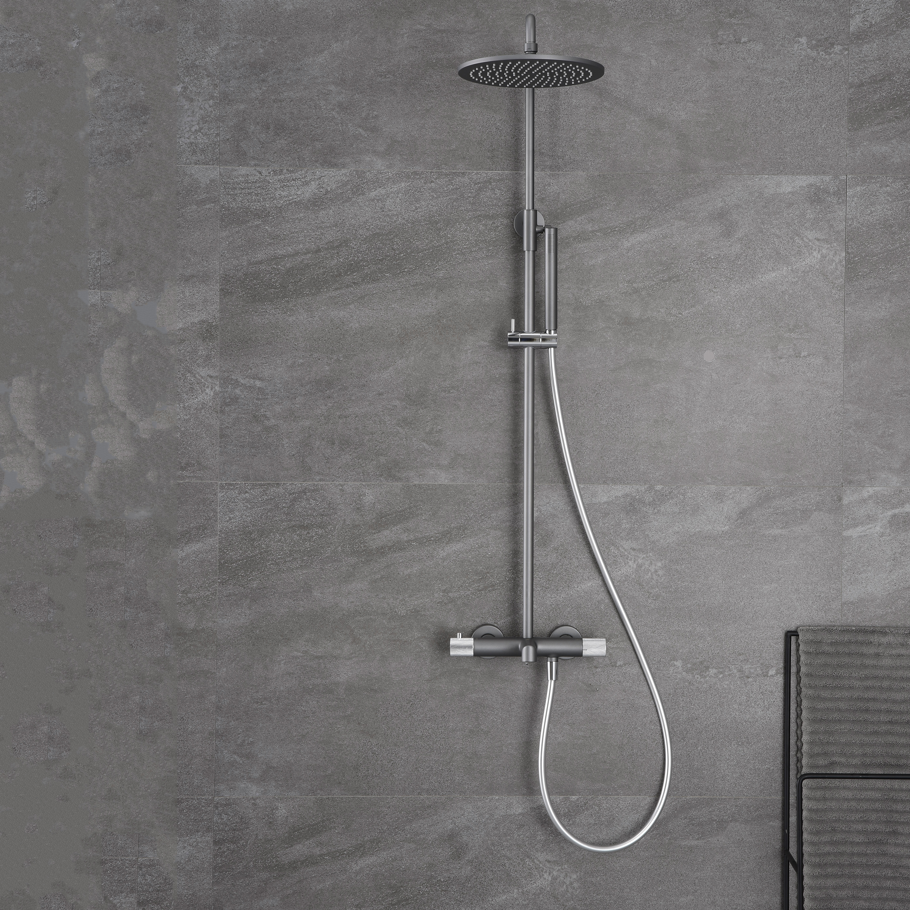 Takduschset Bathlife Vidd Tak med Badkarsblandare