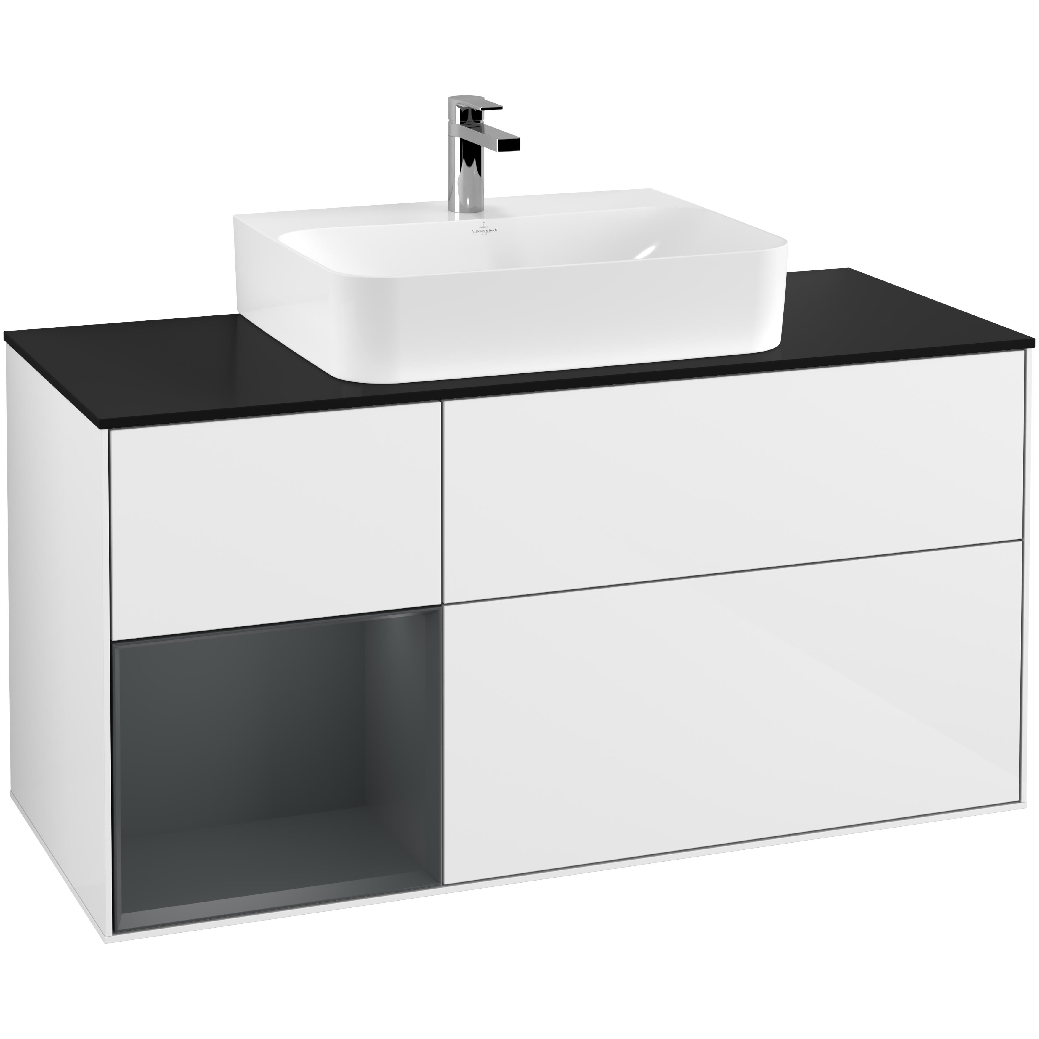 Tvättställsskåp Villeroy & Boch Finion med 3 Lådor Hylla och Bänkskiva för Centrerat Tvättställ