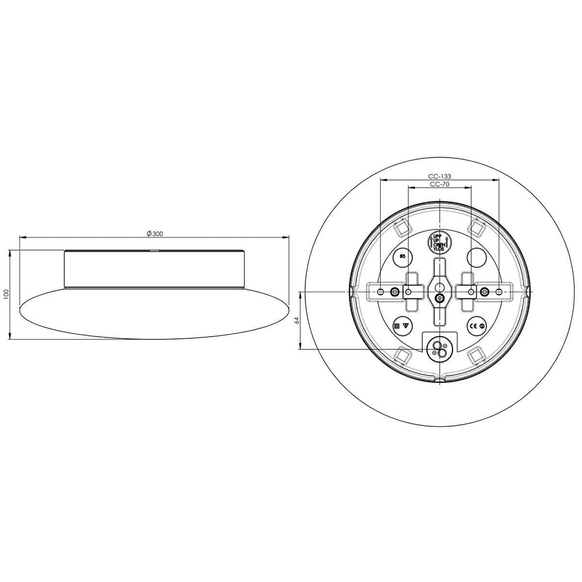 Vägg-/Taklampa Ifö Electric Cairo M IP44 LED