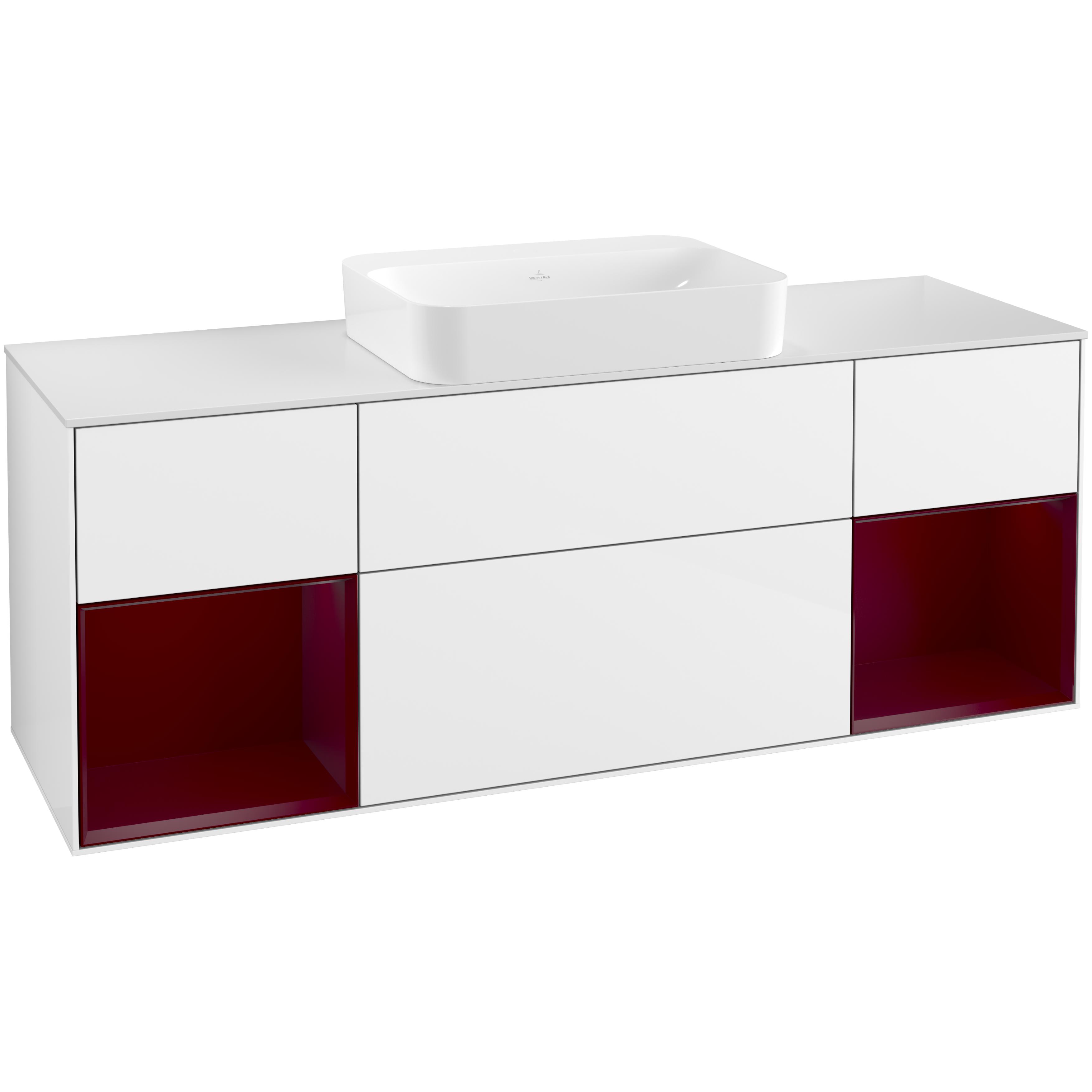 Tvättställsskåp Villeroy & Boch Finion med Två Hyllor och Bänkskiva för Fristående Tvättställ