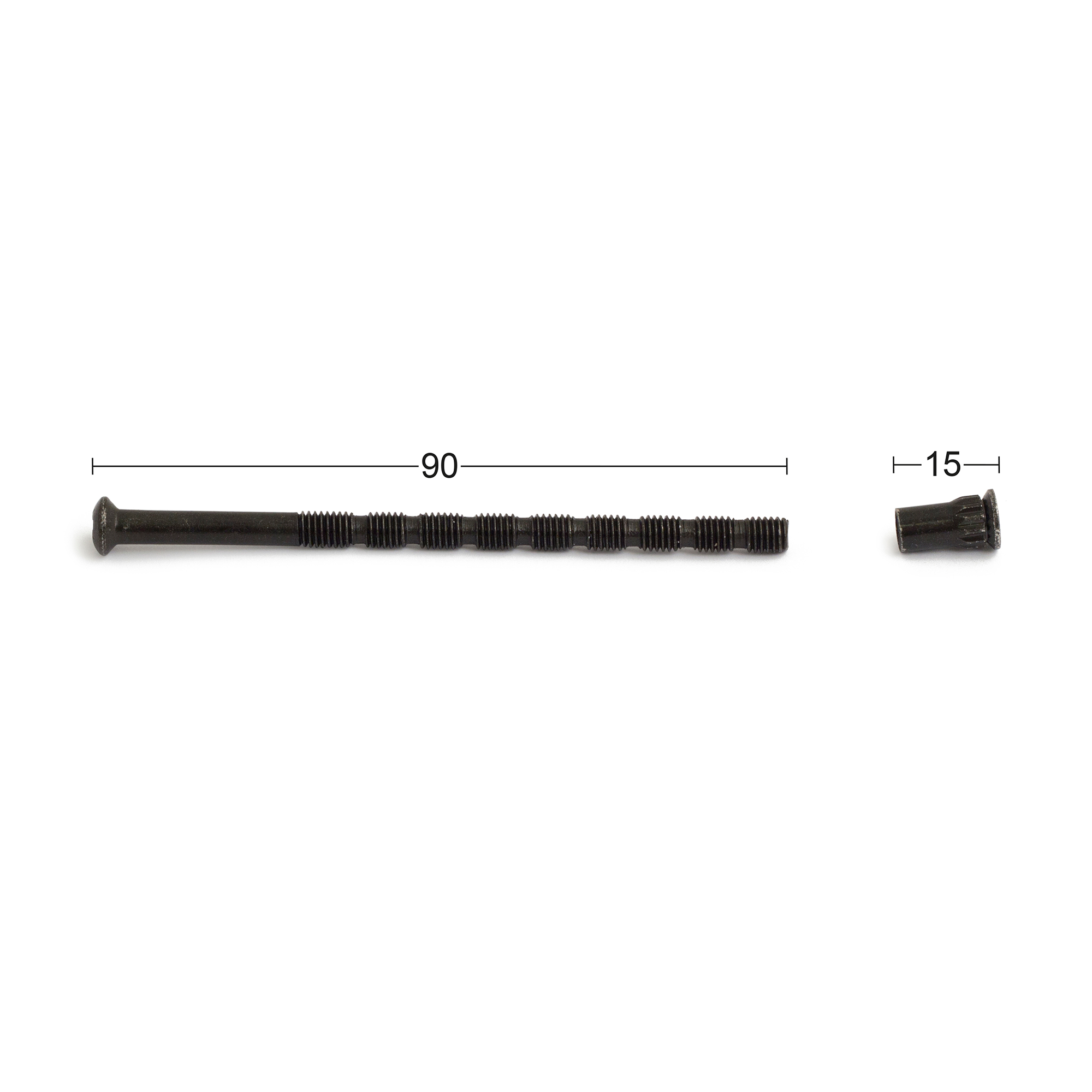 SKRUV M NIPPEL HABO M5X90MM SVART Svart
