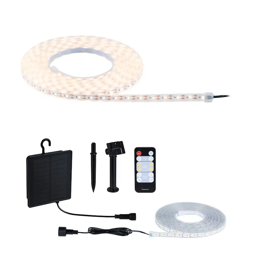 Solcellsljuslinga LED Paulmann MaxLED Ljusstrip inkl. Fjärrkontroll IP44 Ljus: Soft White, Längd: 5 m