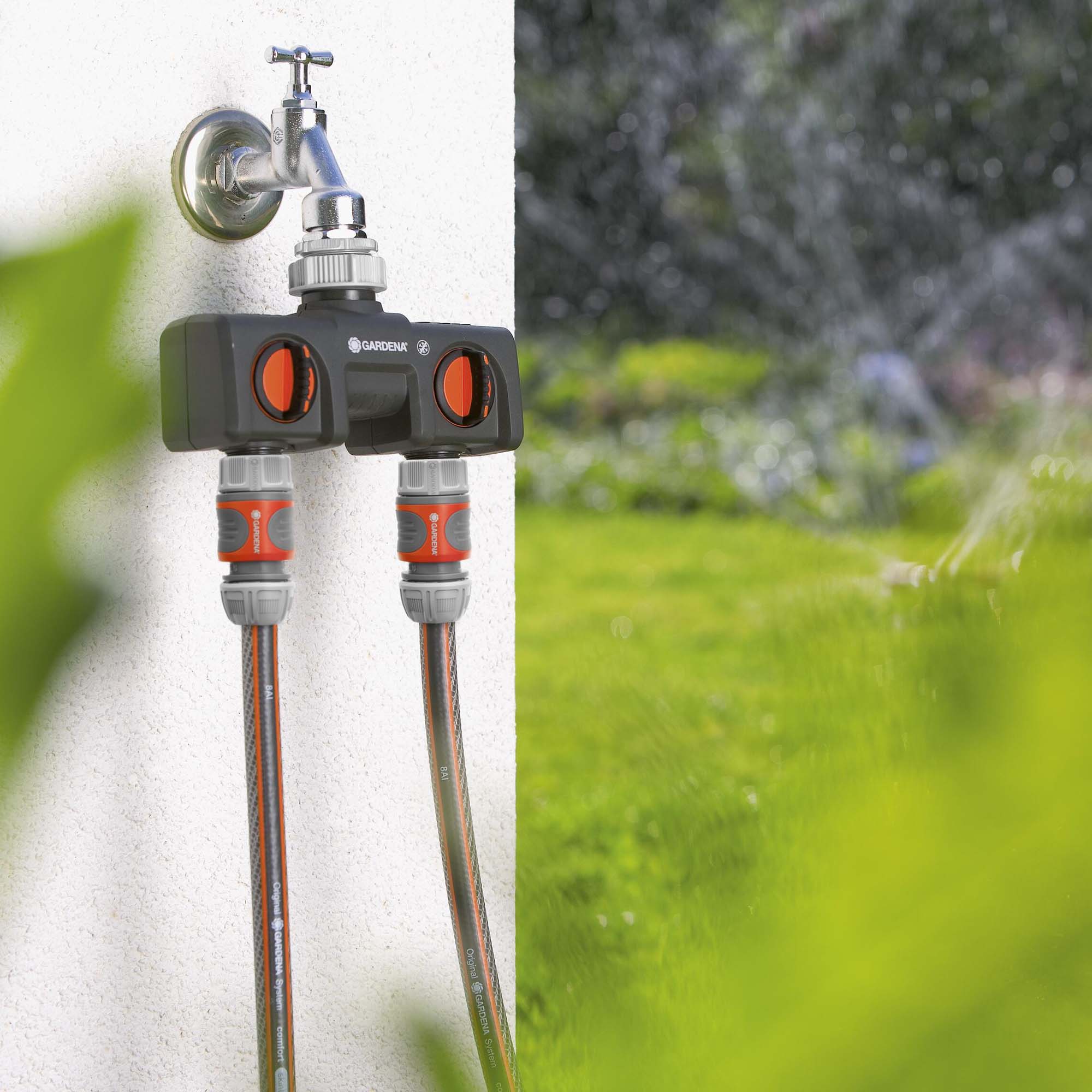 Bevattningspaket Gardena Slangbox L 25 m Turkos Med Vattenspridare & Sprinklerpistol