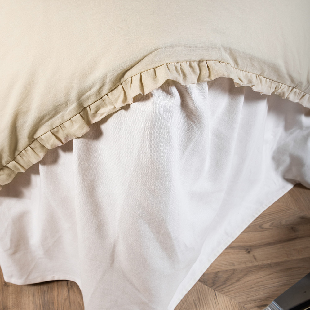 Lias Bed Set Cotton Linen Beige 150x200 cm Färg: Beige, Mått: 150x200 cm