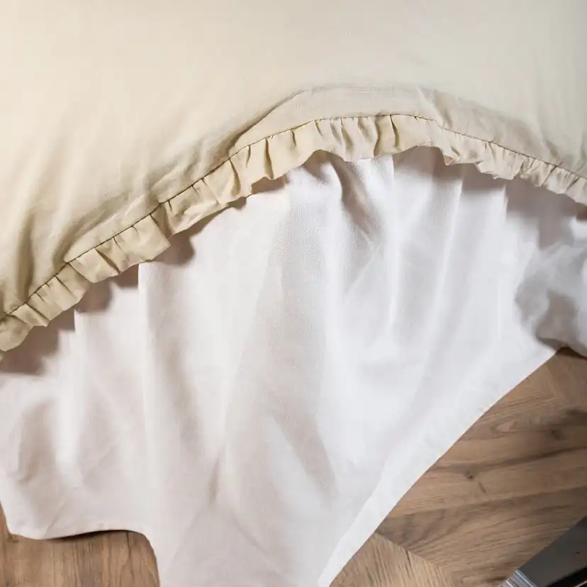 Lias Bed Set Cotton Linen Beige 150x200 cm Färg: Beige, Mått: 150x200 cm