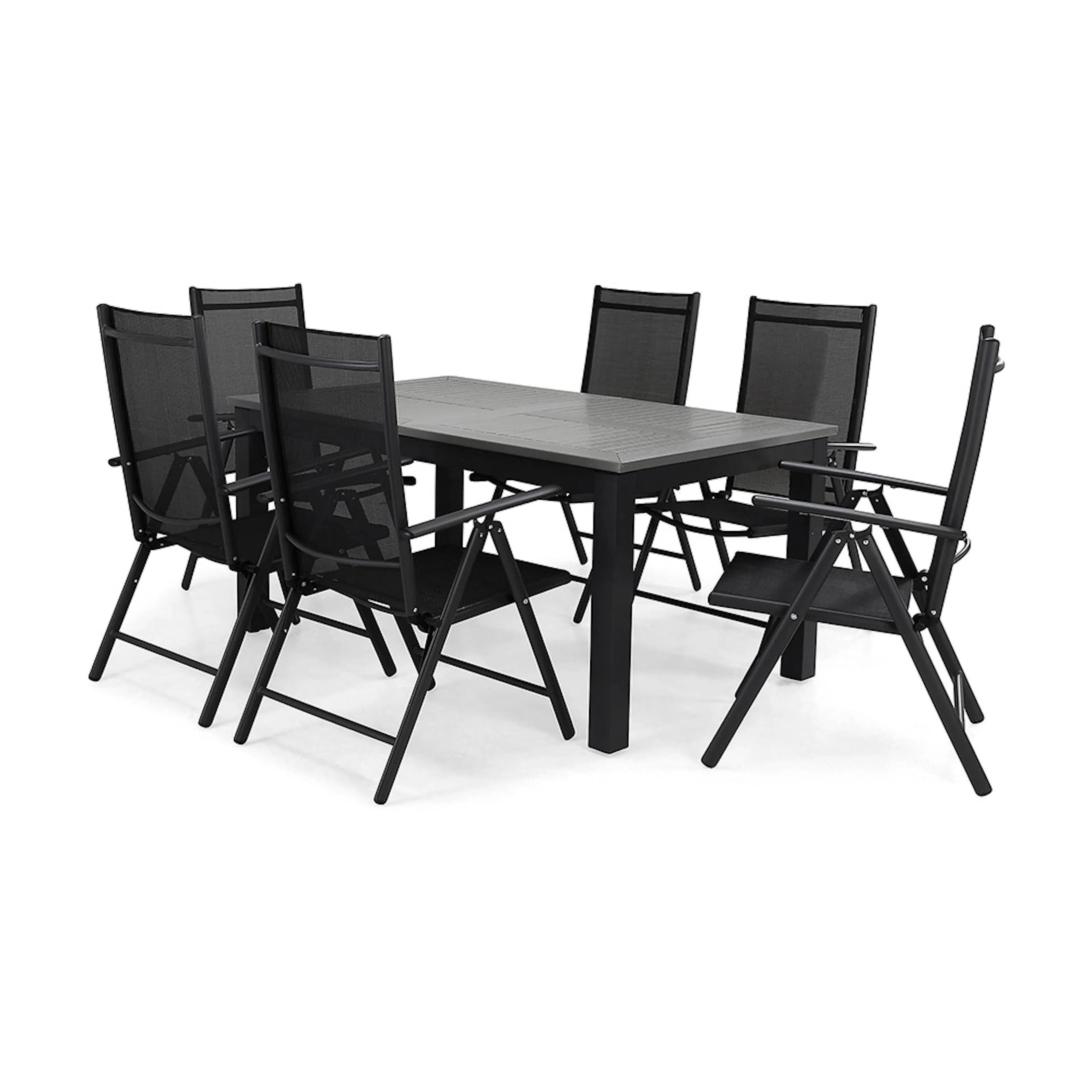 Matgrupp Comfort Garden Monaco 152-210 med 6 Positionsstolar Maggie