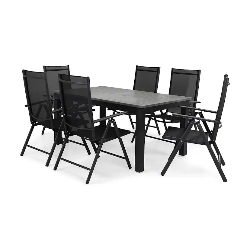 Matgrupp Comfort Garden Monaco 152-210 med 6 Positionsstolar Maggie