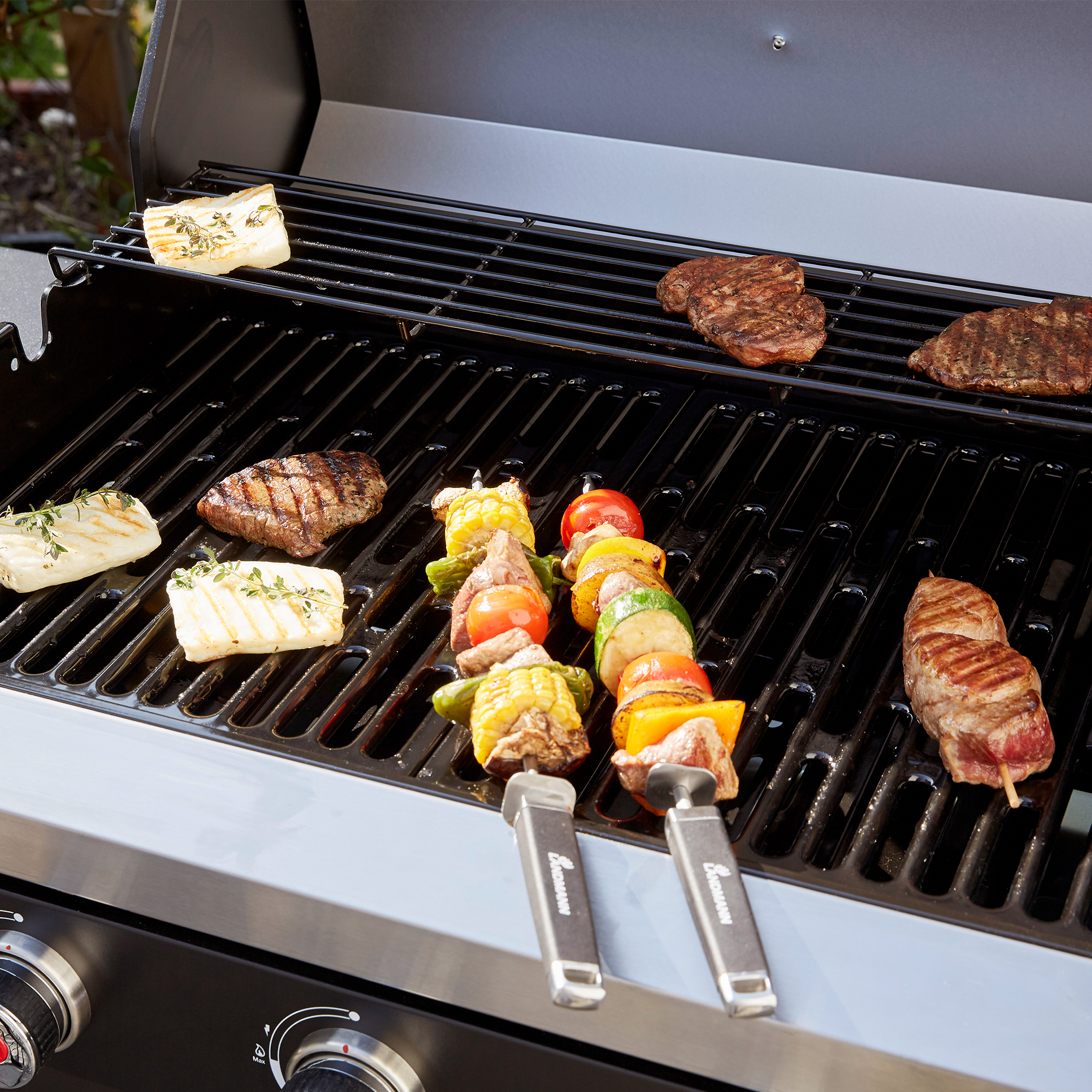 Gasolgrill Landmann Rexon PTS 3.0 Black Rostfritt Stål med 3 Brännare