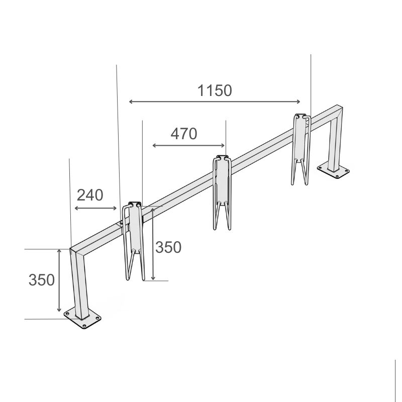 Cykelställ R&R Solutions Economy 45° Positionering Vänster/Höger