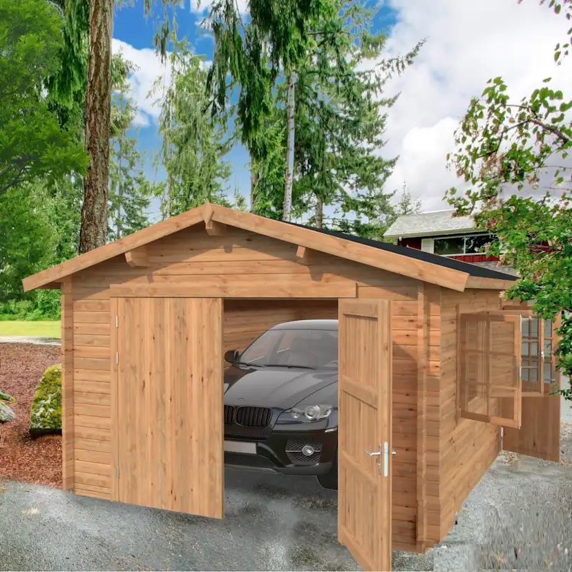 Garage Roger 19,0 m2 med dörr Obehandlad