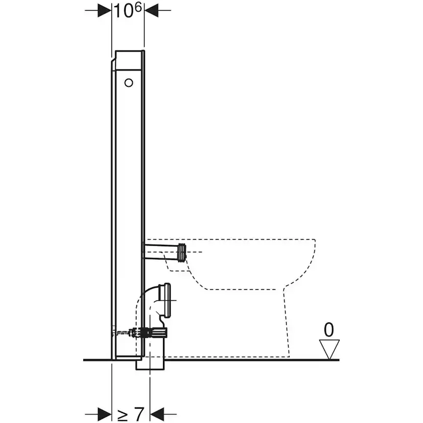 WC-Fixtur Geberit Monolith för Back-to-wall Toalettstol 101 cmxMint/Glas