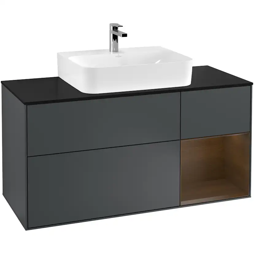 Tvättställsskåp Villeroy & Boch Finion med 3 Lådor Hylla och Bänkskiva för Centrerat Tvättställ