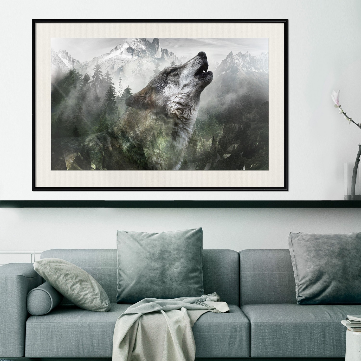 Poster Artgeist Affisch Howling Wolf