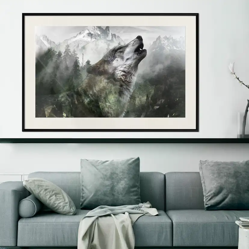 Poster Artgeist Affisch Howling Wolf